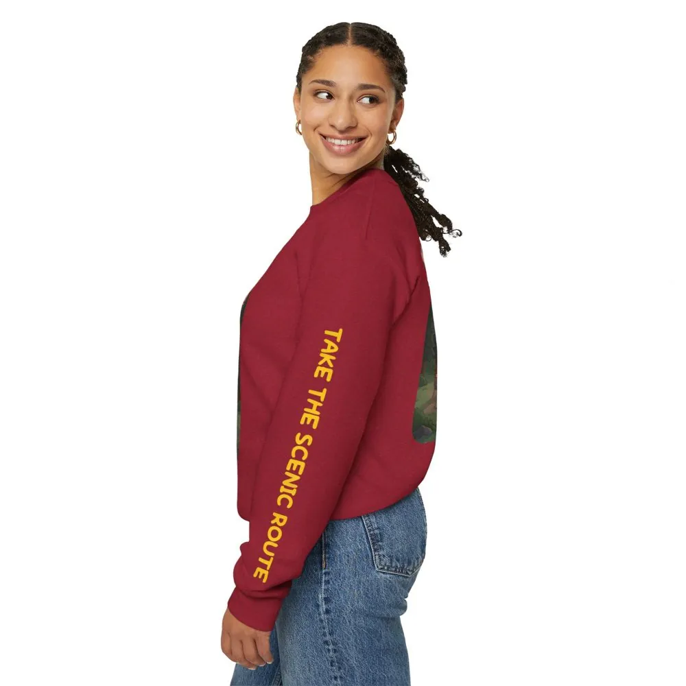 Unisex Heavy Blend™ Crewneck Sweatshirt — "Take The Scenic Route" Design Sitcom-Line