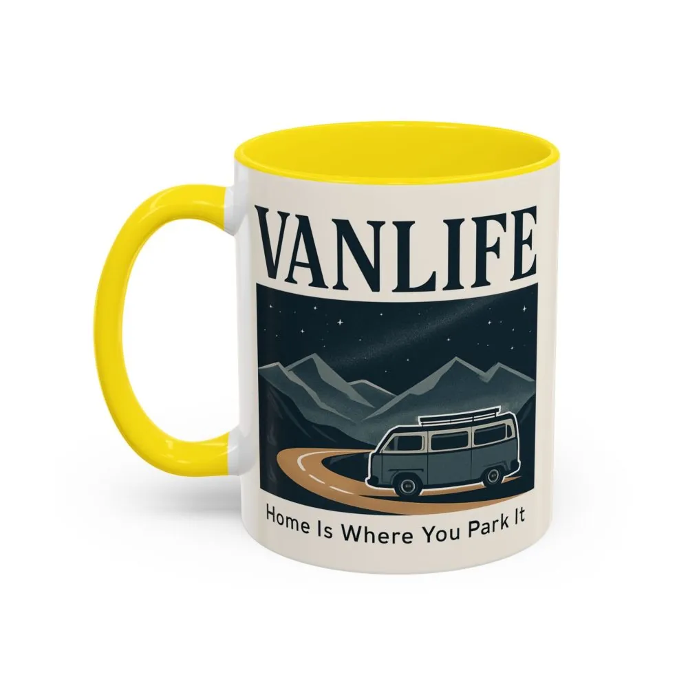 2958855233501688633_2048.jpeg Coffee Mug — "Vanlife - Home Is Where You Park It" Accent Campervan Travel Mug