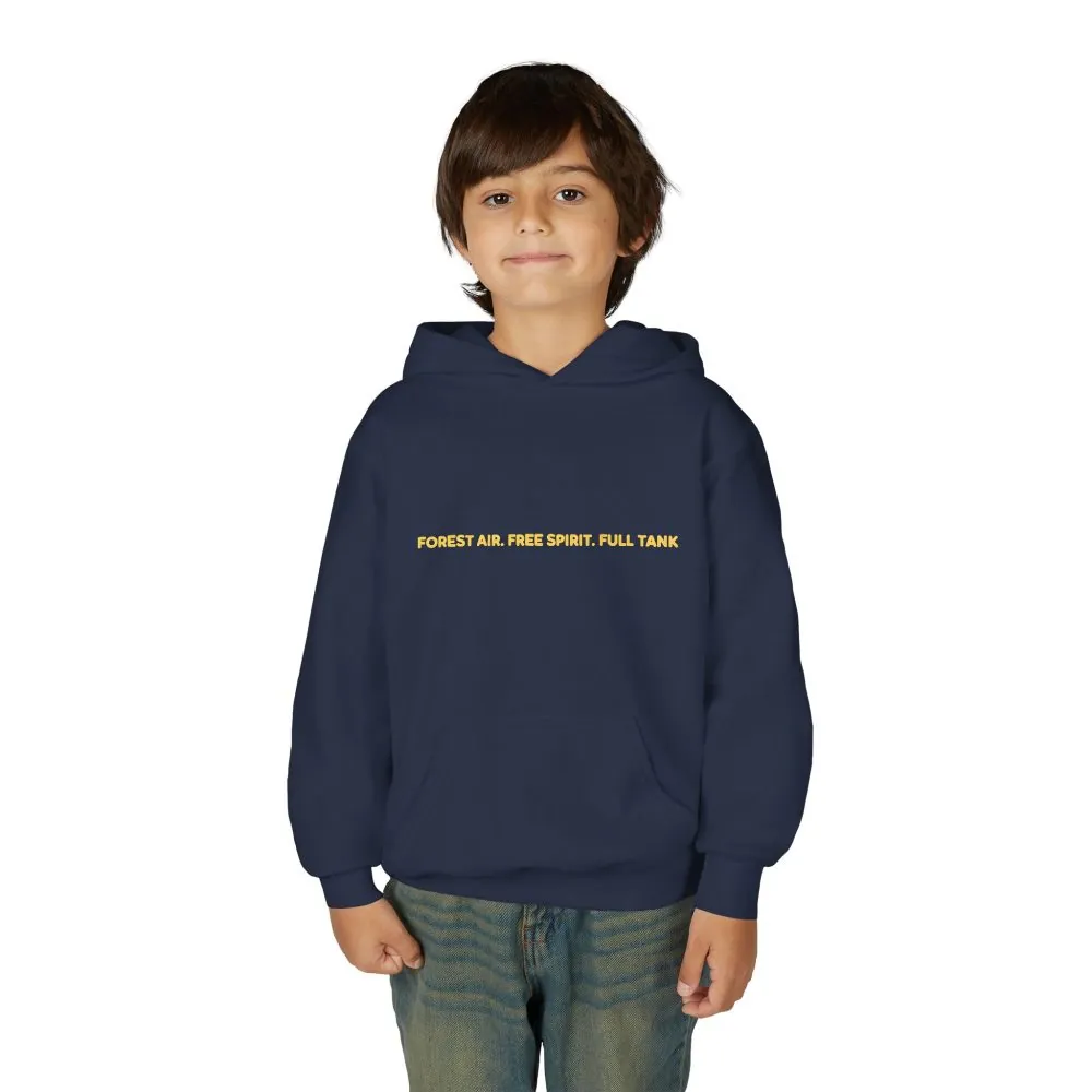 Youth Hoodie(Gildan) – "Forest Air Free Spirit Full Tank" (Design Sitcom-Line)