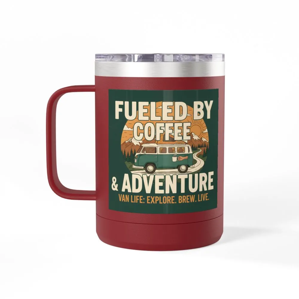 296938278049003950_2048.jpeg Coffee Mug Tumbler, 15oz — "Fueled by Coffee & Adventure"