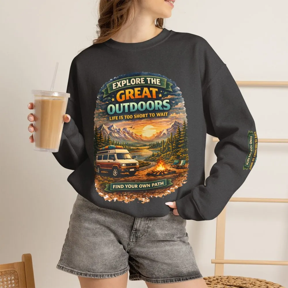 2971327638858602433_2048.jpeg Unisex Heavy Blend™ Crewneck Sweatshirt — "Explore The Great Outdoors" Design Scenic-Line