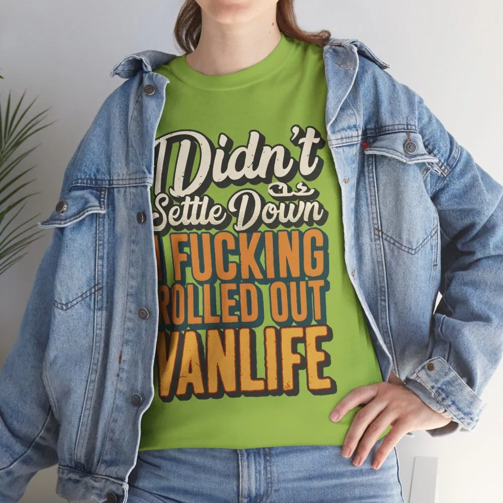 Unisex Heavy Cotton Tee — "Dind´t Settle Down" Design F**K-Line