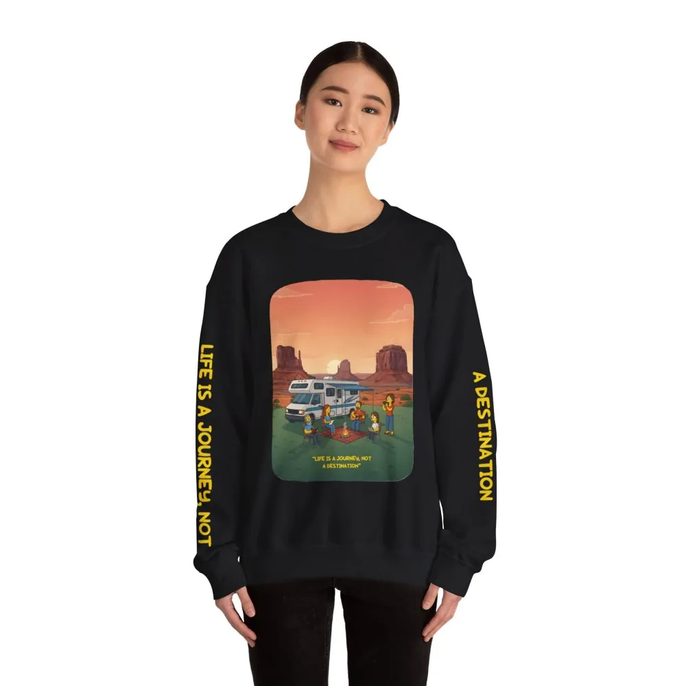 2974518874456120925_2048.jpeg Unisex Heavy Blend™ Crewneck Sweatshirt — "Life Is A Journey-Not A Destination" Design Sitcom-Line