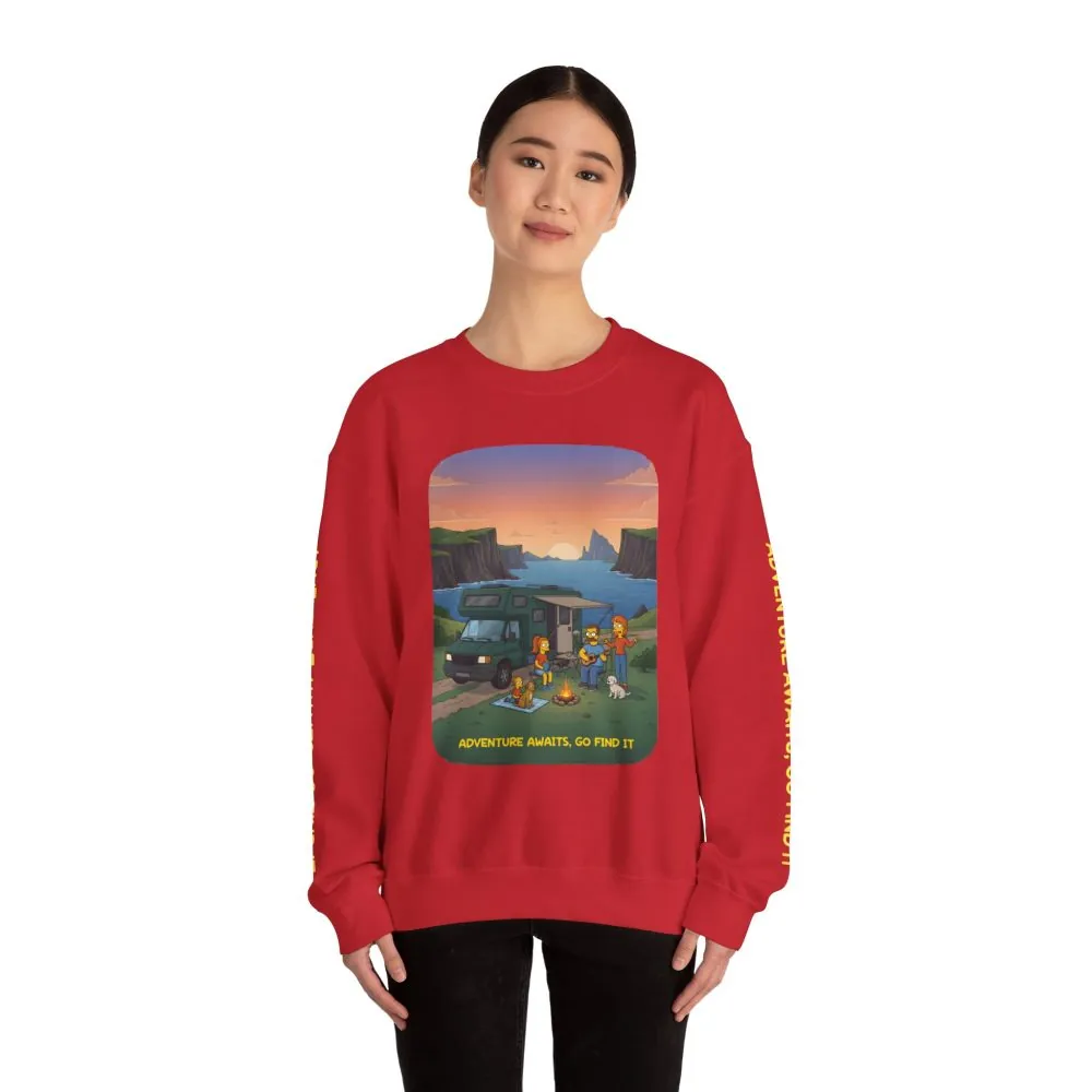 29752679282995917_2048.jpeg Unisex Heavy Blend™ Crewneck Sweatshirt — "Adventure Awaits-Go Find It"" Design Sitcom-Line
