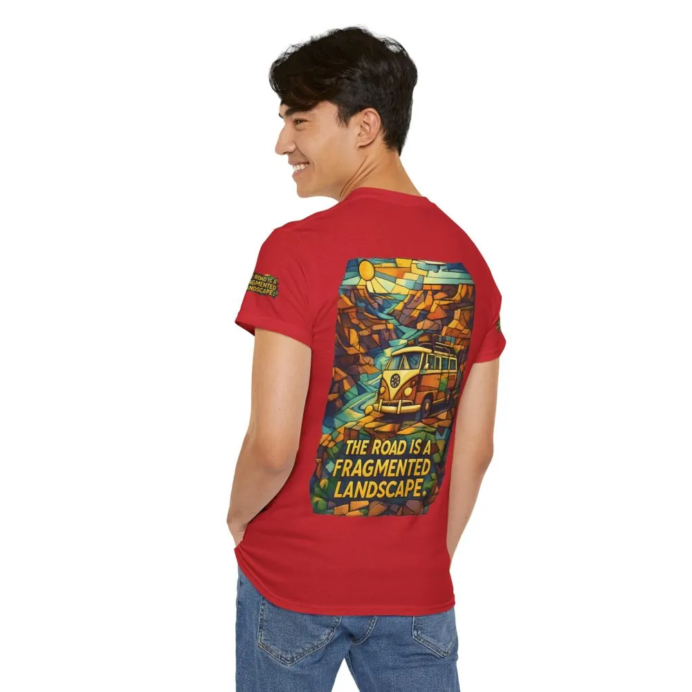 299803233773919944_2048.jpeg Unisex Heavy Cotton Tee — "The Road Is A Fragmented Landscape" Design Cubic-Line