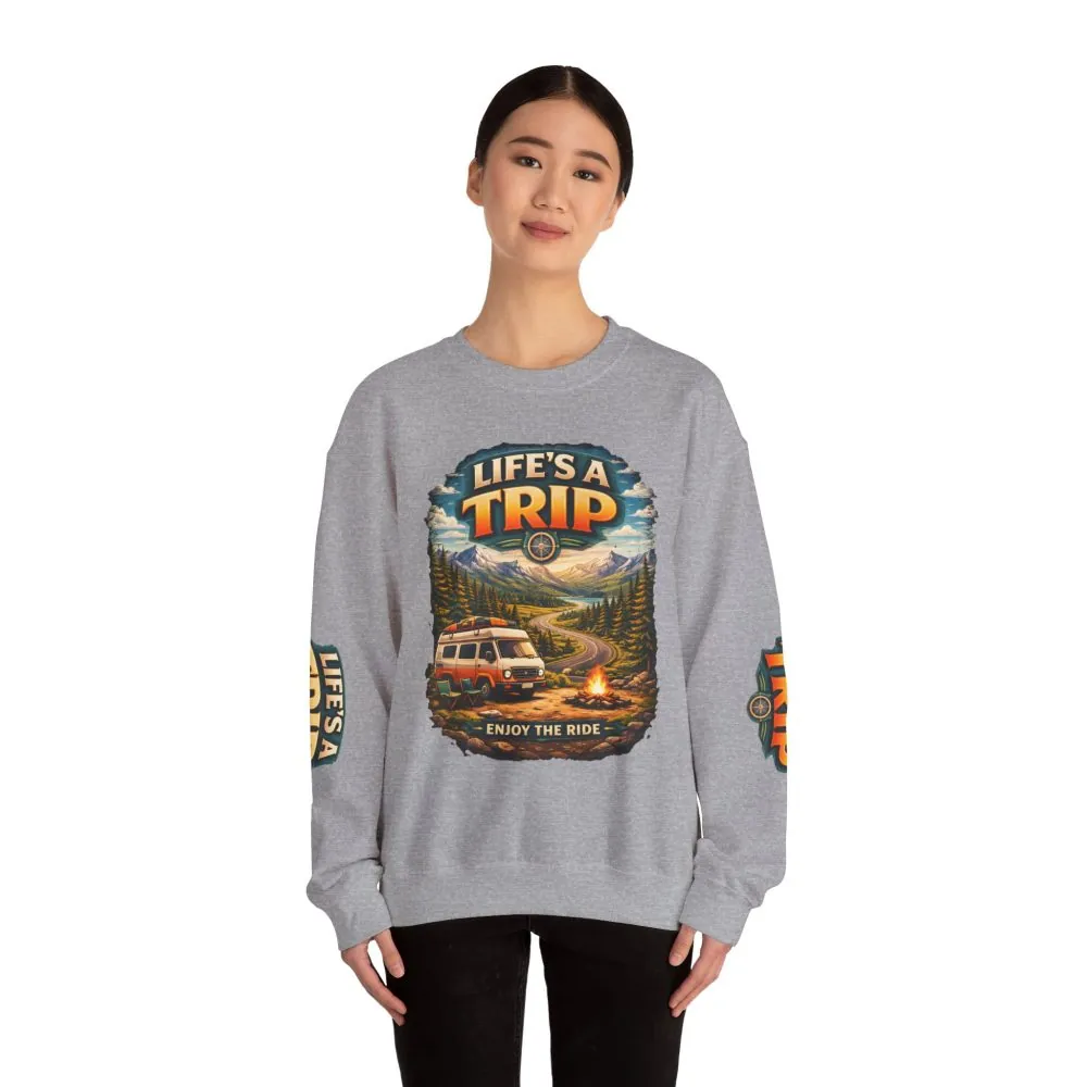 2999803598922596086_2048.jpeg Unisex Heavy Blend™ Crewneck Sweatshirt — "Life s A Trip" Design Scenic-Line