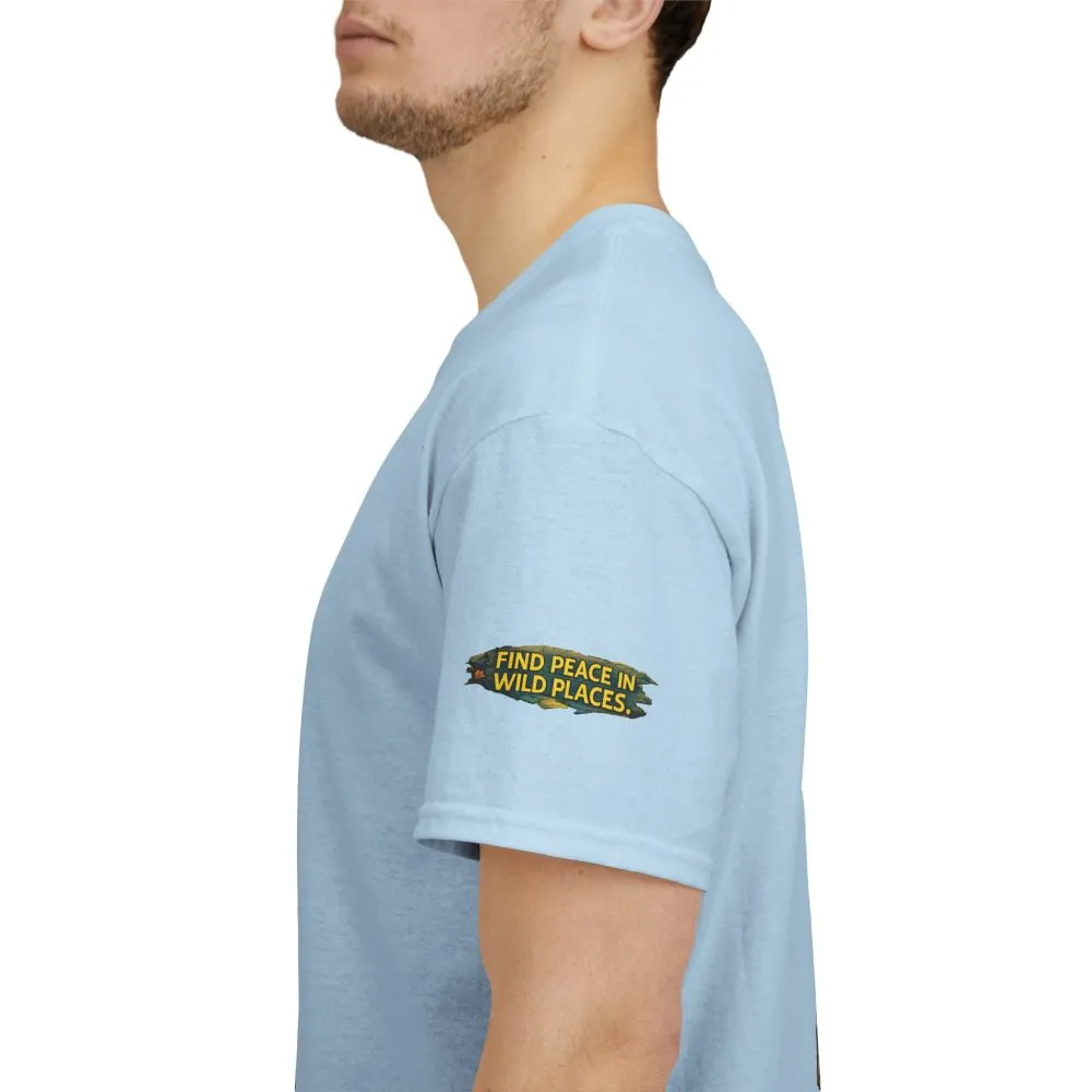 3004937430729249808_2048.jpeg Unisex Heavy Cotton Tee — "Find Peace In Wild Places" Design Cubic-Line