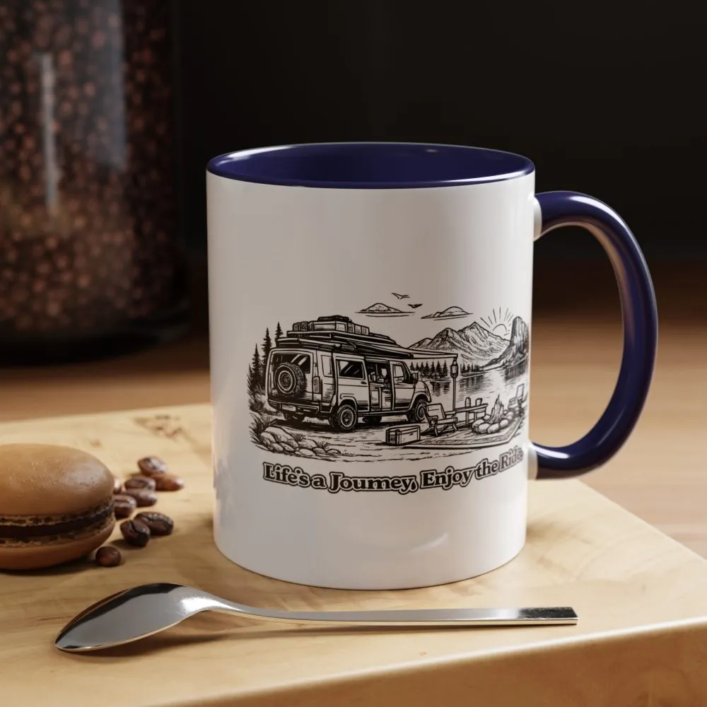 3006673695064331643_2048.jpeg Accent Coffee Mug (11, 15oz) — "Lifes A Journey,Enjoy The Ride" Design Minimal-Line