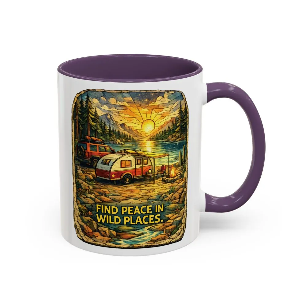 3024199850650600702_2048.jpeg Accent Coffee Mug (11, 15oz) — "Find Peace In Wild Places" Design Cubic-Line