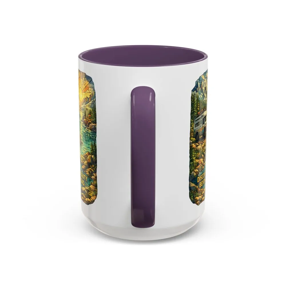 3027788283072235869_2048.jpeg Accent Coffee Mug (11, 15oz) — "Discover The Bieuty Beyond The Road" Design Cubic-Line