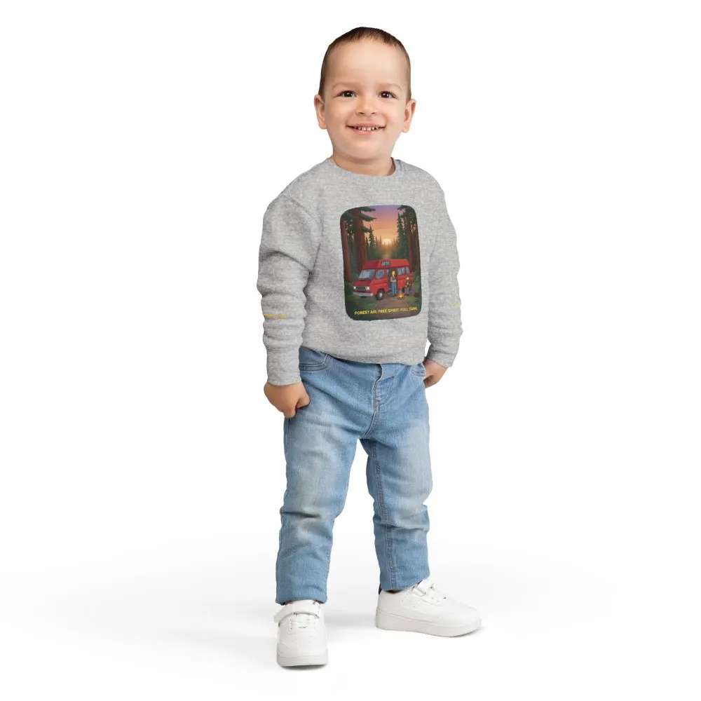 Toddler Sweatshirt - "Forest Air Free Spirit Full Tank" (Design Sitcom-Line)