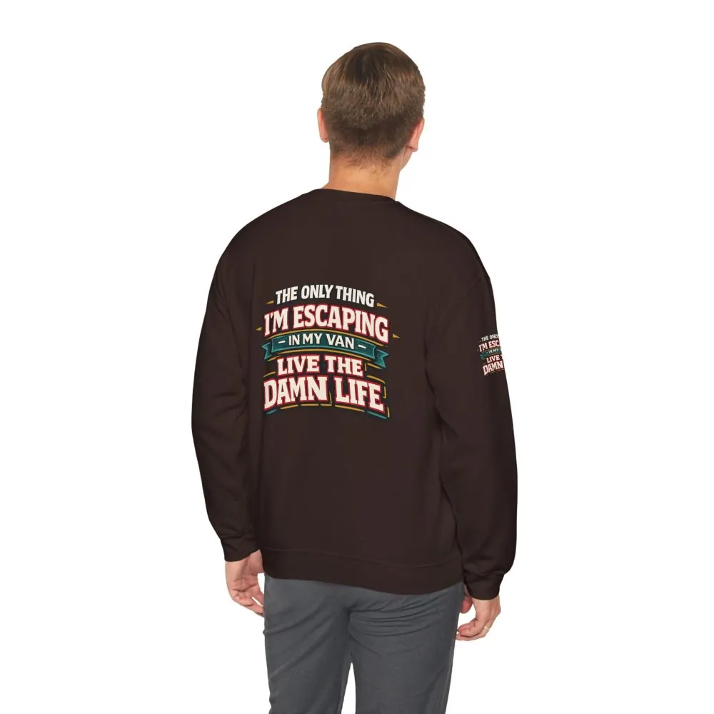 Unisex Heavy Blend™ Crewneck Sweatshirt — "The Only Thing I´m Escaping" Design F**K-Line