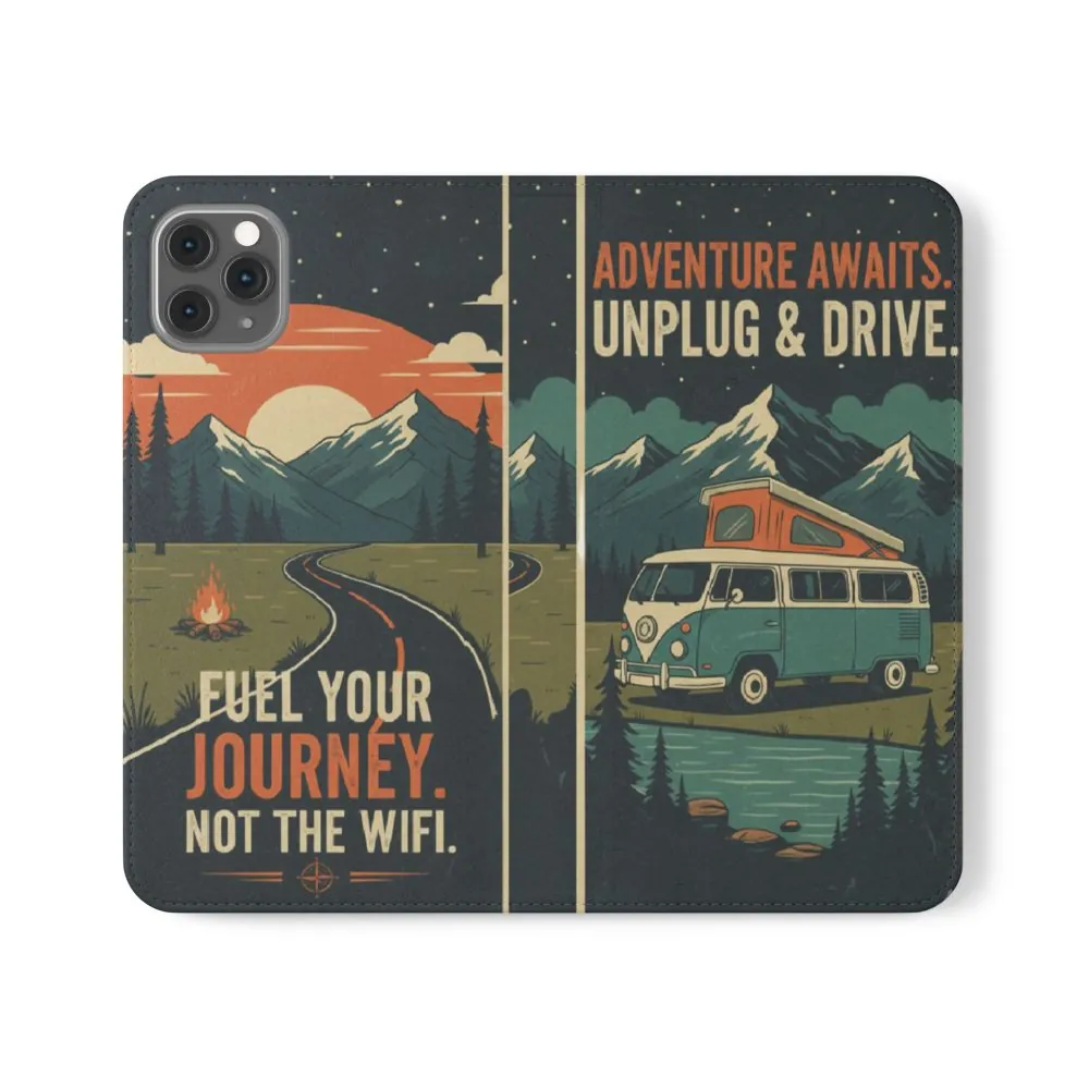 Flip Phone Case — "Fuel Your Journey, Not the Wifi" Wallet Cover