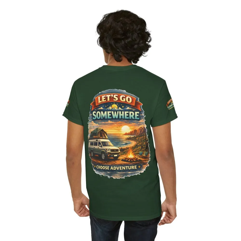 3074103915616628544_2048.jpeg Unisex Heavy Cotton Tee — "Lets Go Somewhere" Design Scenic-Line