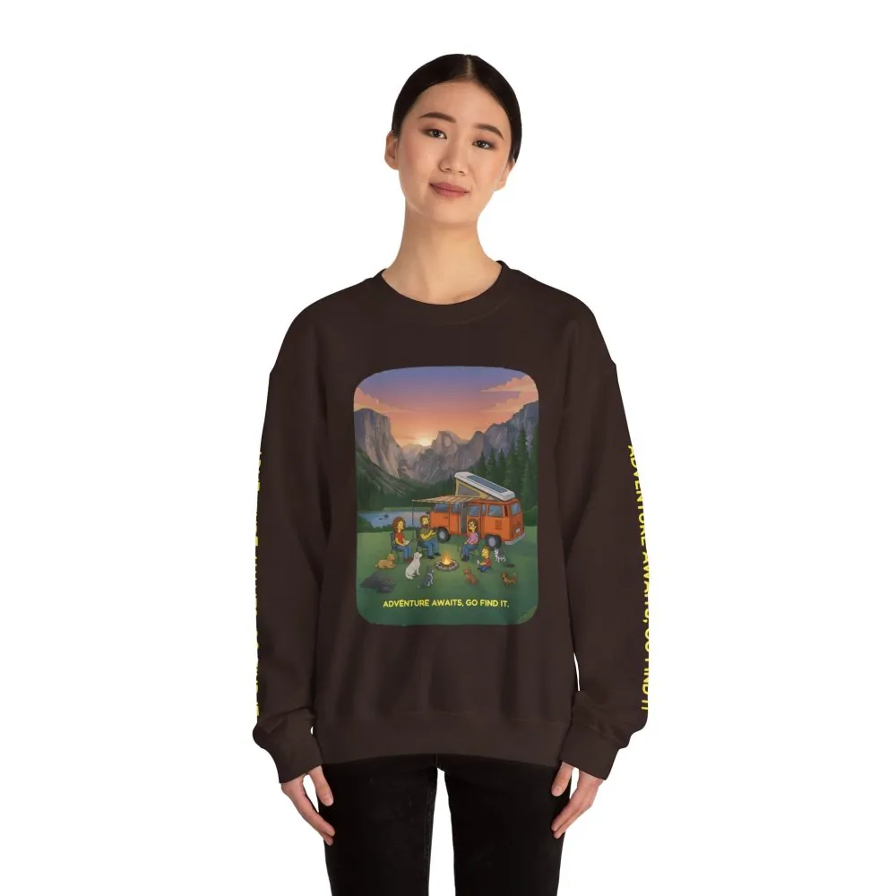 3074683085718241792_2048.jpeg Unisex Heavy Blend™ Crewneck Sweatshirt — "Adventure Awaits-Go Find It"" Design Sitcom-Line