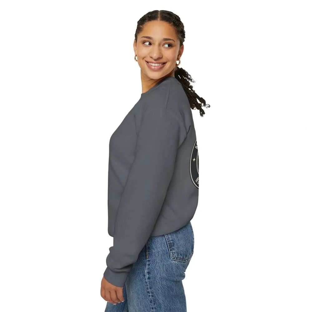 Crewneck Sweatshirt — "ROAD WHERE MADE FOR JOURNEYS-NOT DESTINATIONS" (Only Back printed) Vintage Camper Van Outdoor Graphic