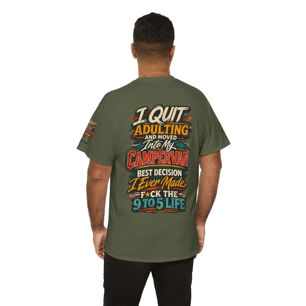 Unisex Heavy Cotton Tee — "I Quit Adulting" Design F**K-Line
