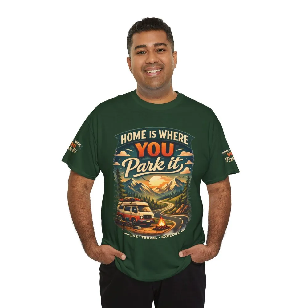3122052723388560779_2048.jpeg Unisex Heavy Cotton Tee — "Hom Is Where You Park It" Design Scenic-Line