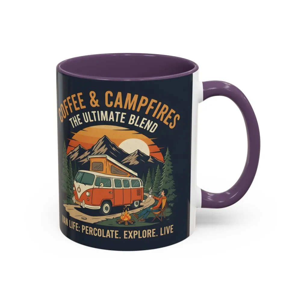 Accent Coffee Mug (11, 15oz) — "Coffee and campfires"