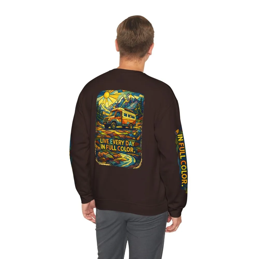 3134833571925673196_2048.jpeg Unisex Heavy Blend™ Crewneck Sweatshirt — "Live Every Day InFull Color" Design Cubic-Line