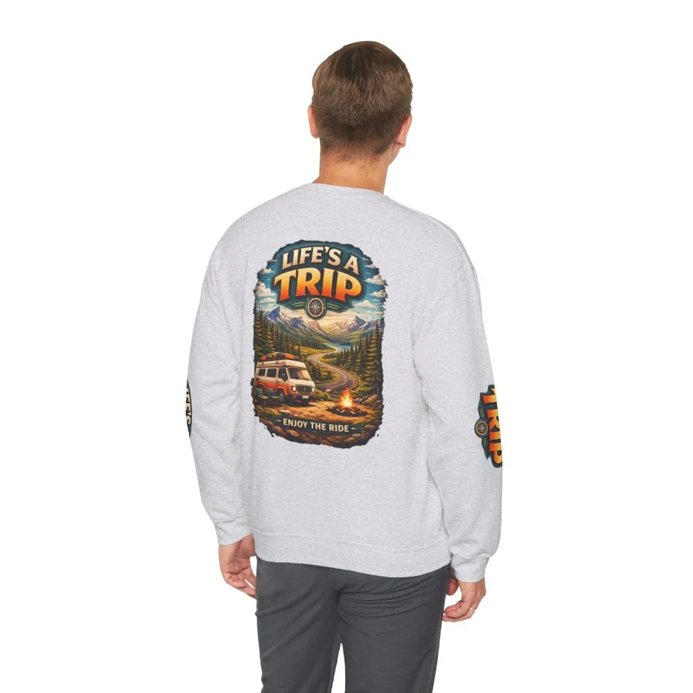 3137612065554093814_2048.jpeg Unisex Heavy Blend™ Crewneck Sweatshirt — "Life s A Trip" Design Scenic-Line