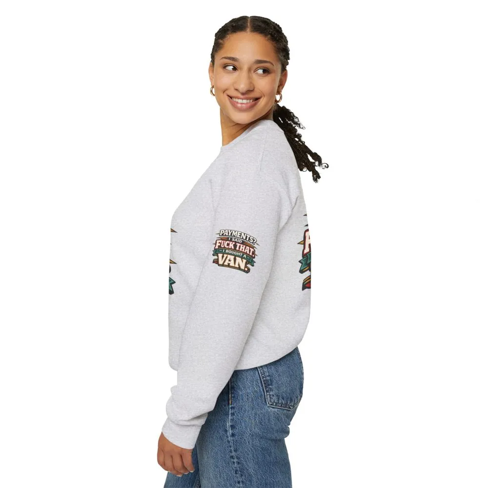 Unisex Heavy Blend™ Crewneck Sweatshirt — "Payments?I Said" Design F**K-Line