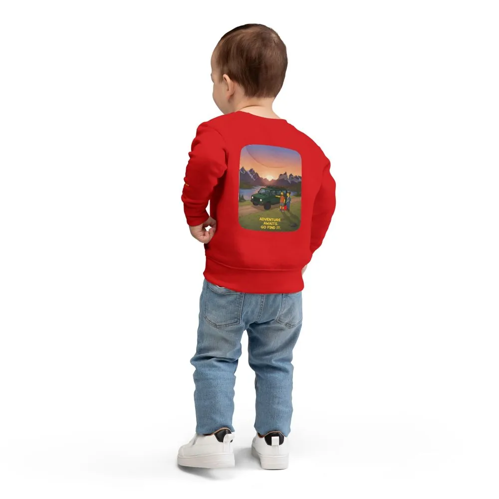 3139857315347056573_2048.jpeg Toddler Sweatshirt - "Adventure Awaits-Go Find It" (Design Sitcom-Line)