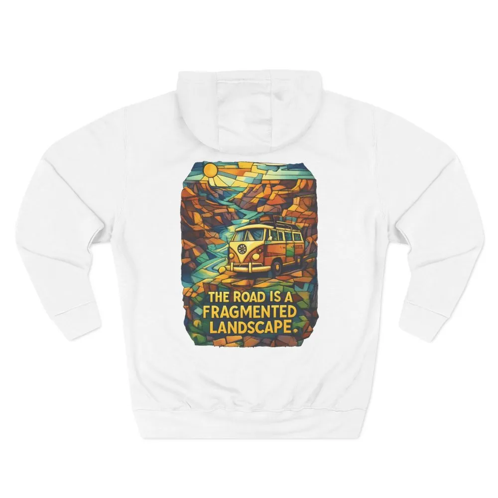 3149859613562382887_2048.jpeg Three-Panel Fleece Hoodie - "The Road Is A Fragmented Landscape" Design Cubic-Line
