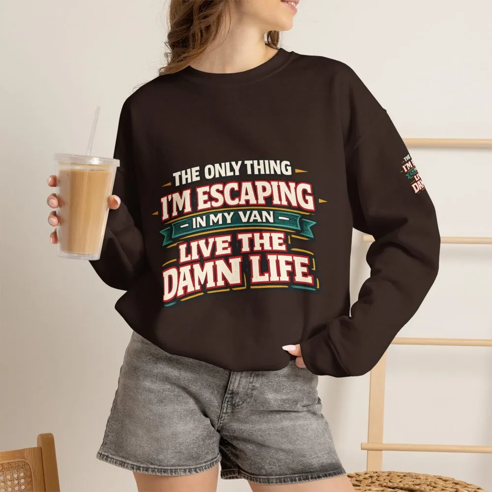 Unisex Heavy Blend™ Crewneck Sweatshirt — "The Only Thing I´m Escaping" Design F**K-Line