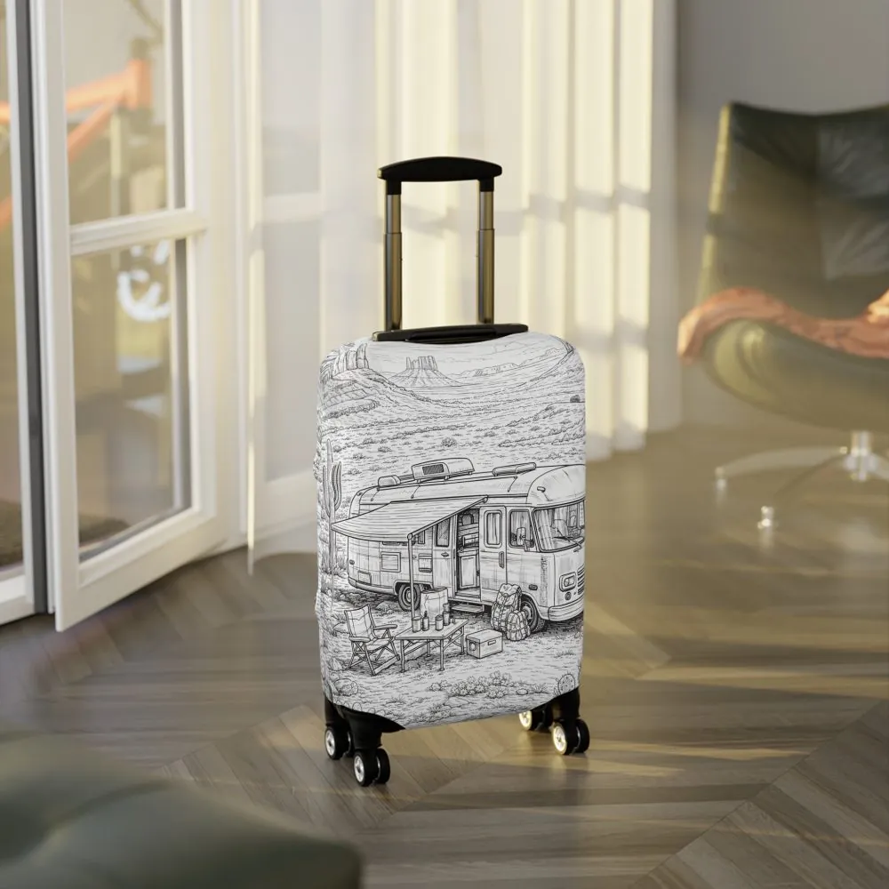 3160869030433137246_2048.jpeg Luggage Cover — Adventure Camper Sketch Travel Suitcase