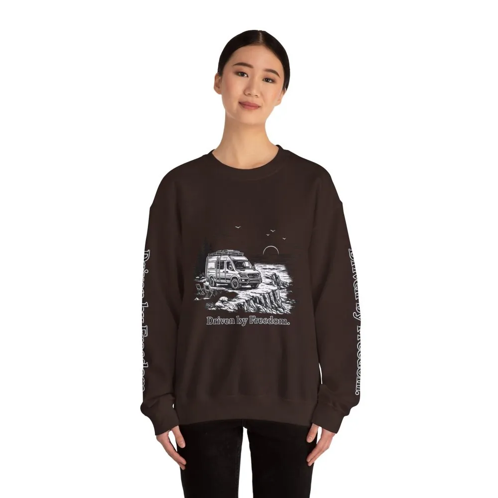 316191326983529801_2048.jpeg Unisex Heavy Blend™ Crewneck Sweatshirt — "Driven By Freedom" Design Minimal-Line