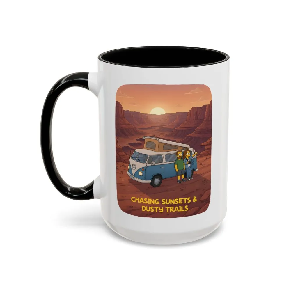 3167924830821486024_2048.jpeg Accent Coffee Mug (11, 15oz) — "Chasing Sunsets And Dusty Trails" Design Sitcom-Line