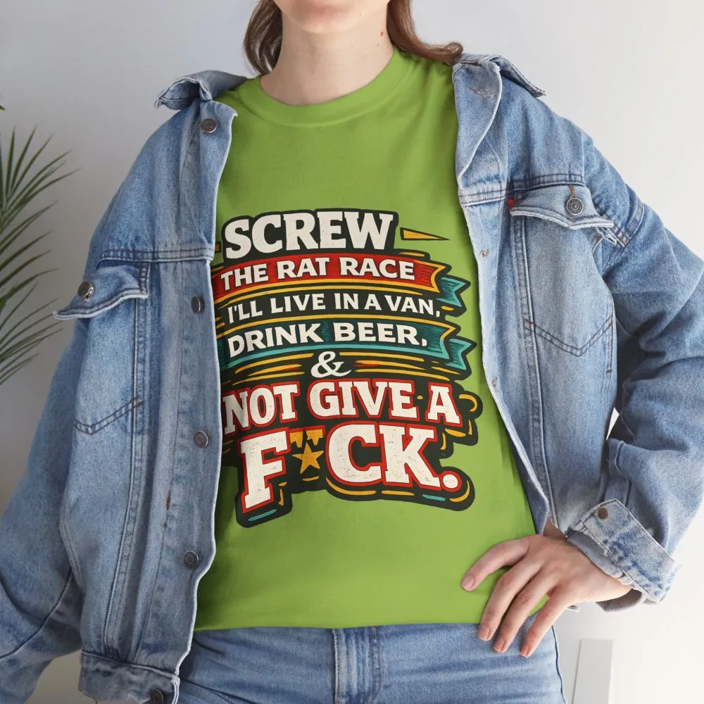 3170994326319767253_2048.jpeg Unisex Heavy Cotton Tee — "Screw The Rat Race" Design F**K-Line