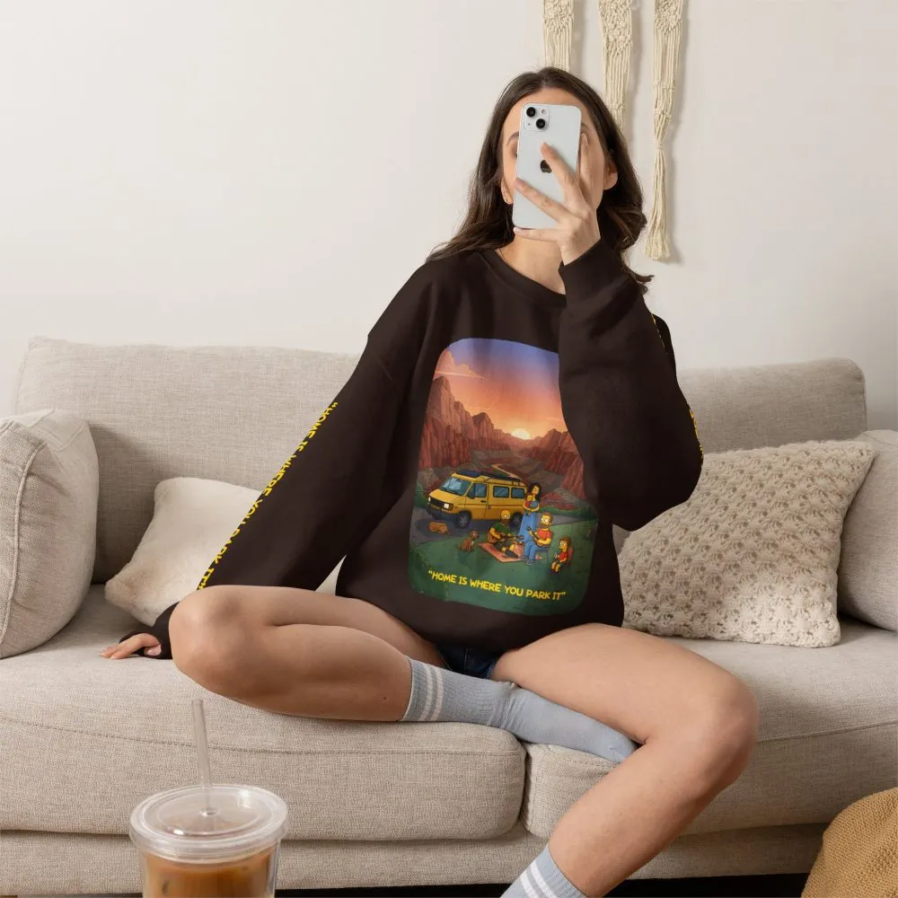 3172467725454922555_2048.jpeg Unisex Heavy Blend™ Crewneck Sweatshirt — "Home Is Where You Park It" Design Sitcom-Line