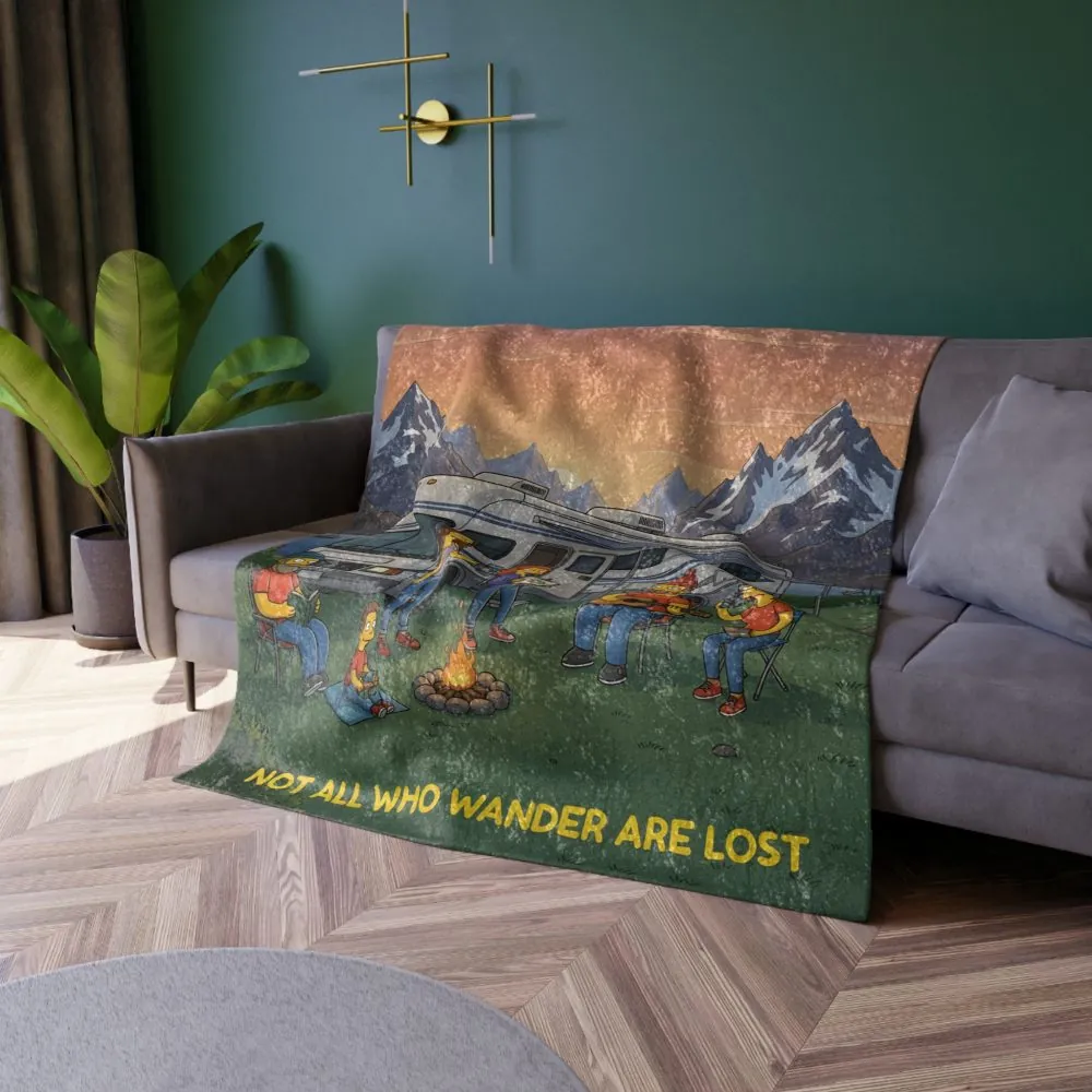 3182013420999753834_2048.jpeg Crushed Velvet Blanket —"Not All Who Wander Are Lost" Design Sitcom-Line (Campervan)
