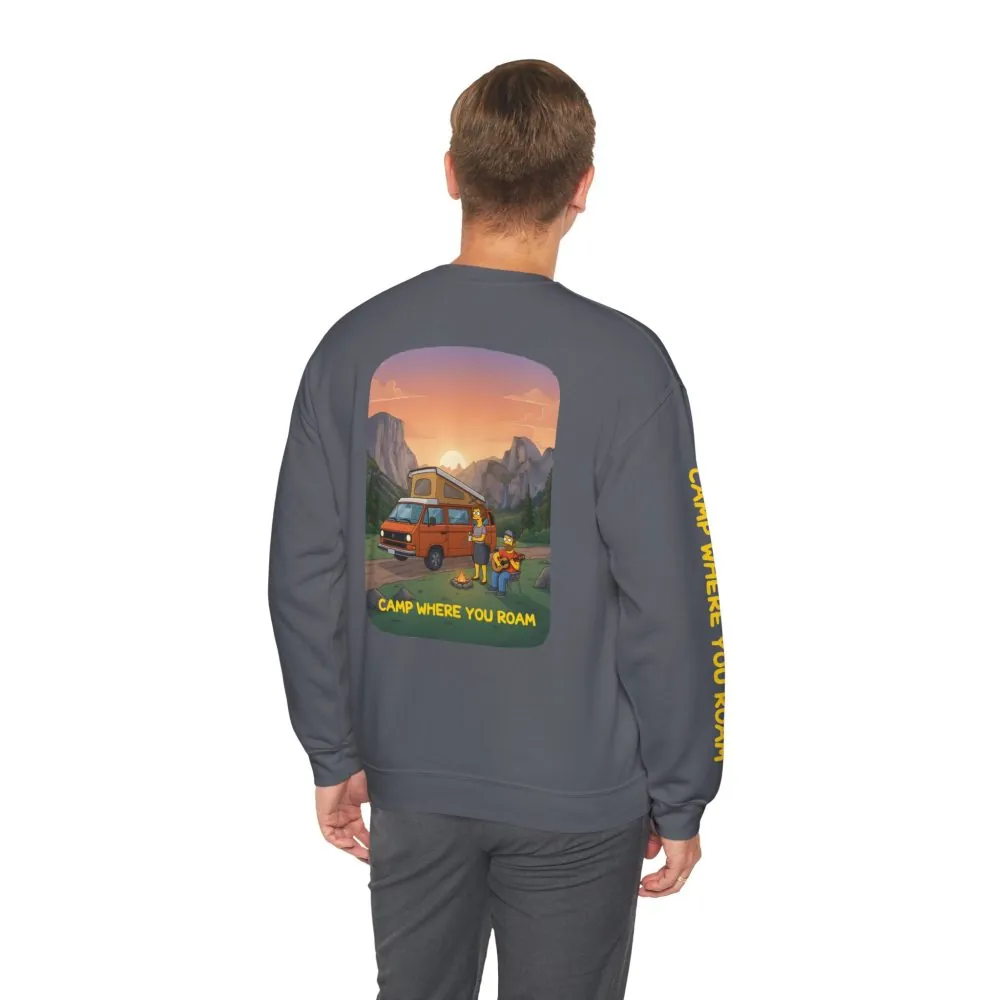 3182957888199661069_2048.jpeg Unisex Heavy Blend™ Crewneck Sweatshirt — "Camp Where You Roam" Design Sitcom-Line