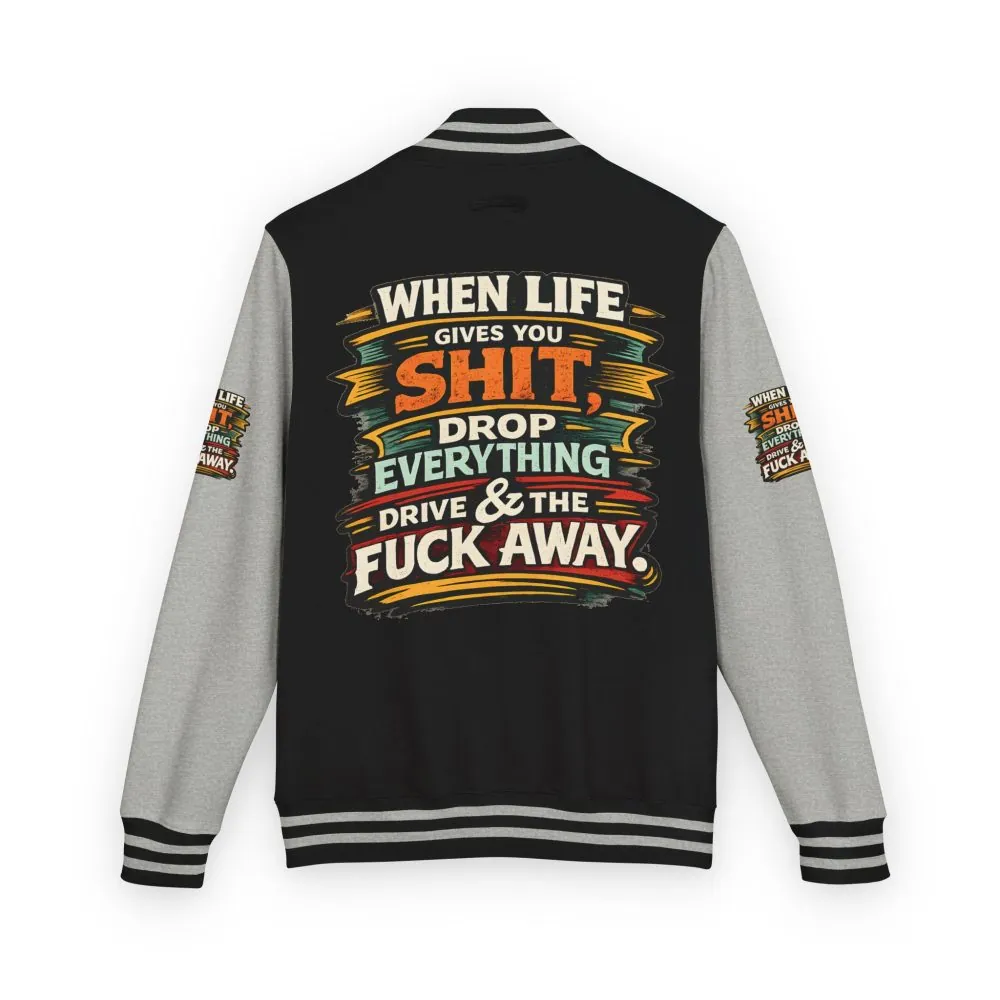 3186415262778239067_2048.jpeg Unisex Heavyweight Letterman Jacket — "When Live Gives You Shit" Design F**K-Line