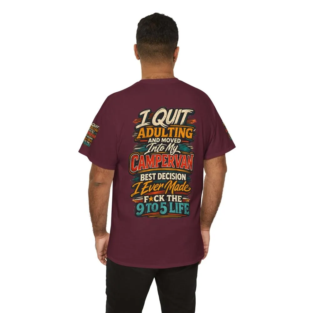 Unisex Heavy Cotton Tee — "I Quit Adulting" Design F**K-Line