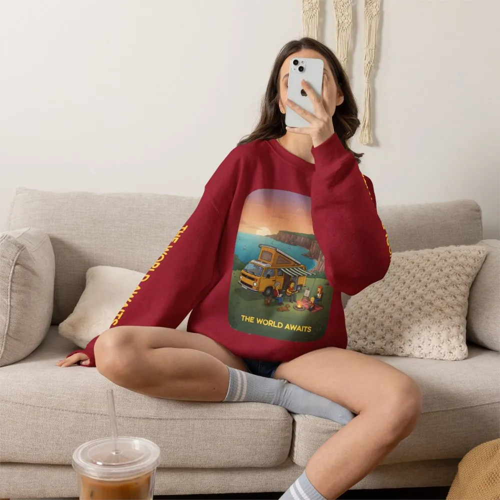 3198412329206490118_2048.jpeg Unisex Heavy Blend™ Crewneck Sweatshirt — "The World Awaits" Design Sitcom-Line