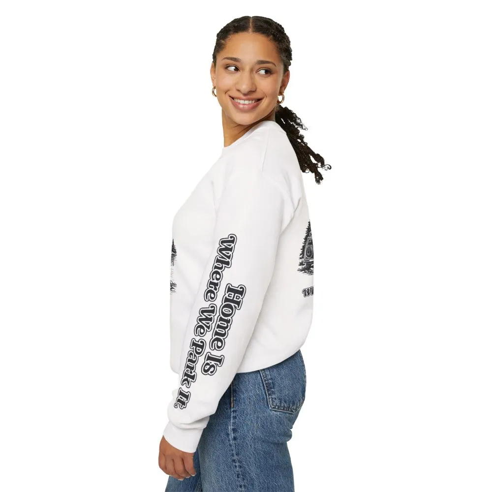 3200316121089154819_2048.jpeg Unisex Heavy Blend™ Crewneck Sweatshirt — "Home Is Where You Park It" Design Minimal-Line