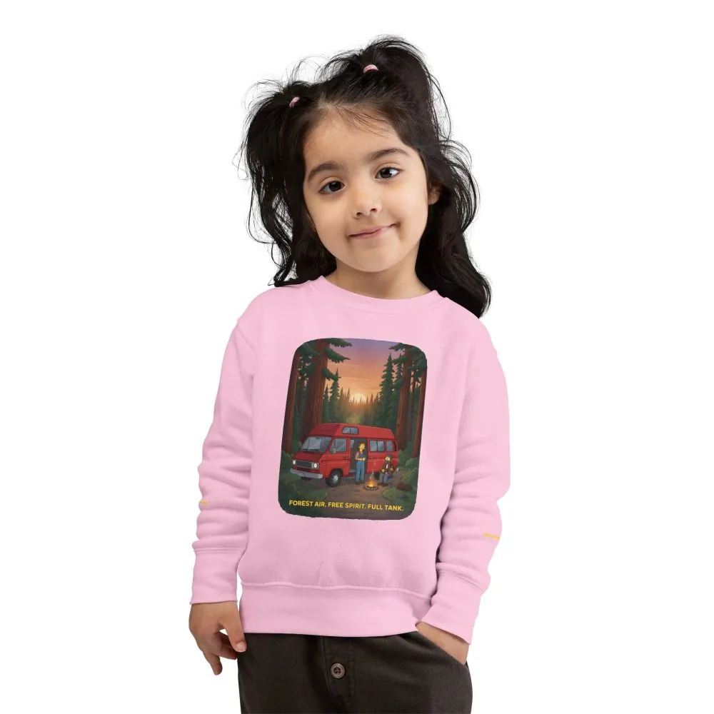Toddler Sweatshirt - "Forest Air Free Spirit Full Tank" (Design Sitcom-Line)