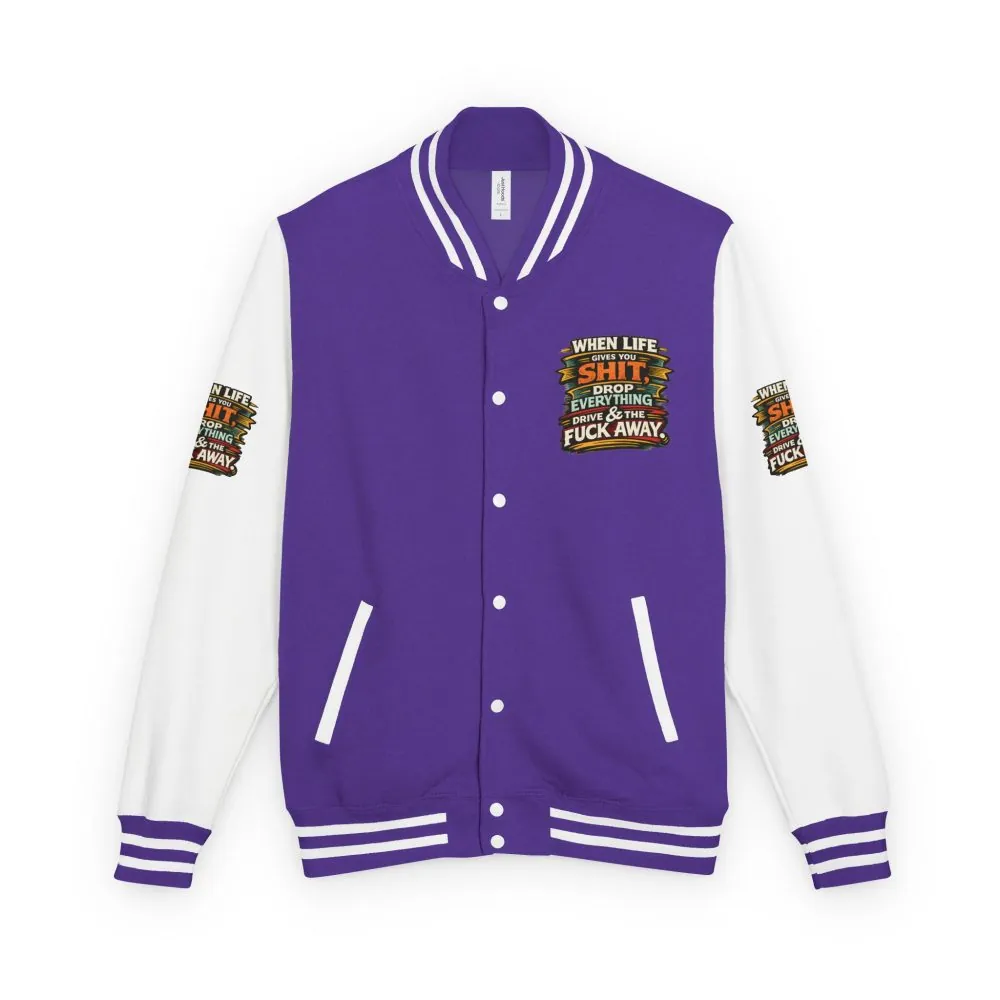 3215469568629683466_2048.jpeg Unisex Heavyweight Letterman Jacket — "When Live Gives You Shit" Design F**K-Line