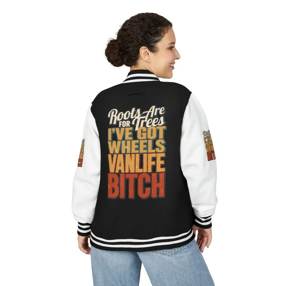 3216662684478869101_2048.jpeg Unisex Heavyweight Letterman Jacket — "Roots Are For Trees" Design F**K-Line