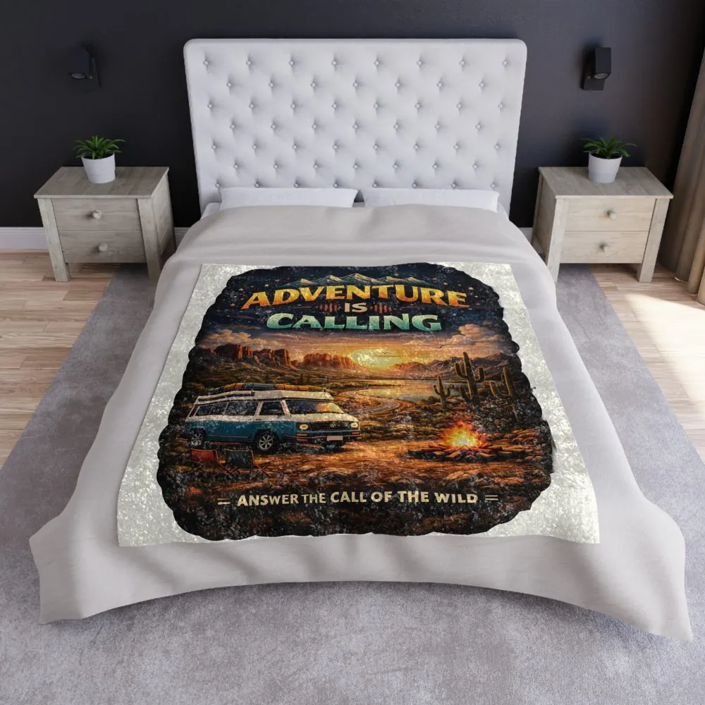 3217670630409607301_2048.jpeg Crushed Velvet Blanket —"Adventure Is Calling" Design Scenic-Line (Campervan)