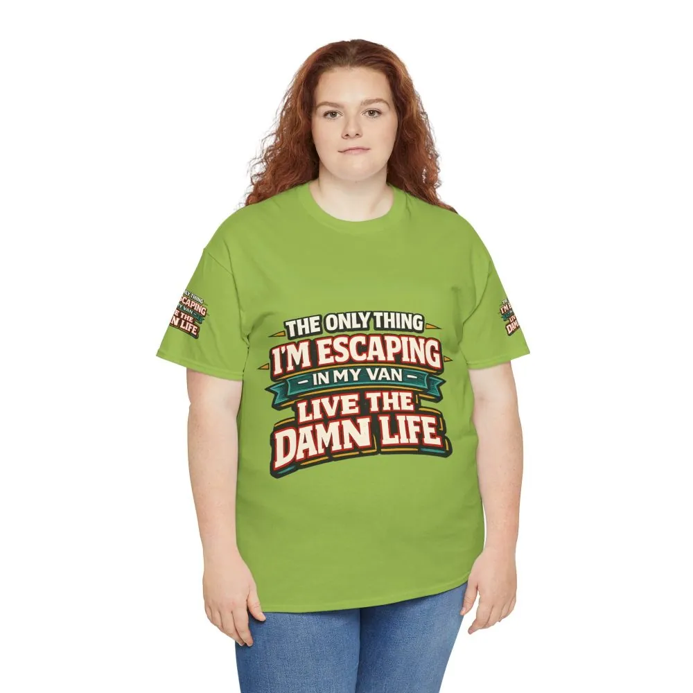 3227161677105589152_2048.jpeg Unisex Heavy Cotton Tee — "The Only Thing I´m Escaping" Design F**K-Line