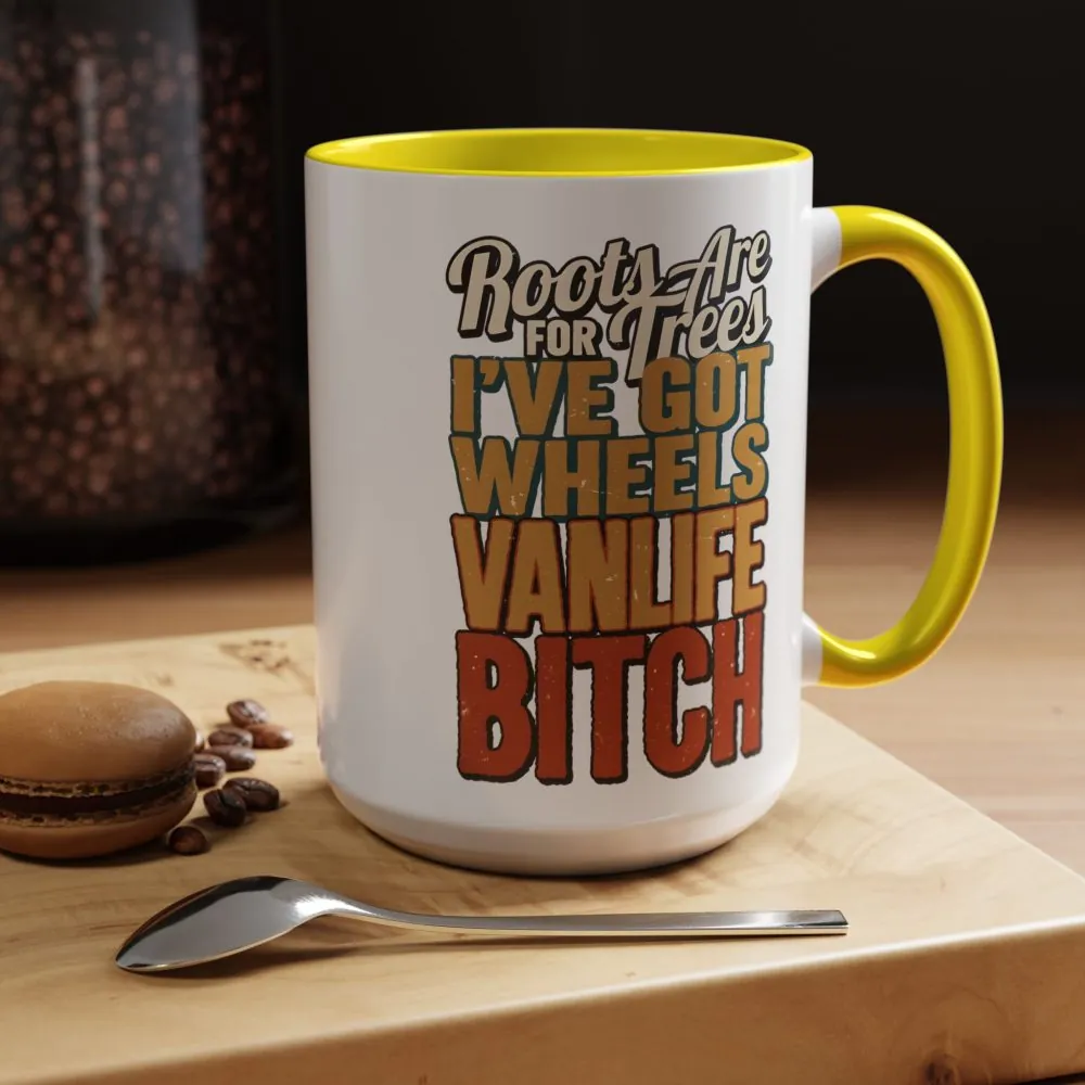 Accent Coffee Mug (11, 15oz) — "Roots Are For Trees" Design F**K-Line