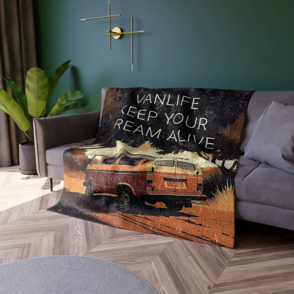 3245336429146456986_2048.jpeg Crushed Velvet Blanket — "Vanlife Keep Your Dream Alive" Vintage Camper Throw