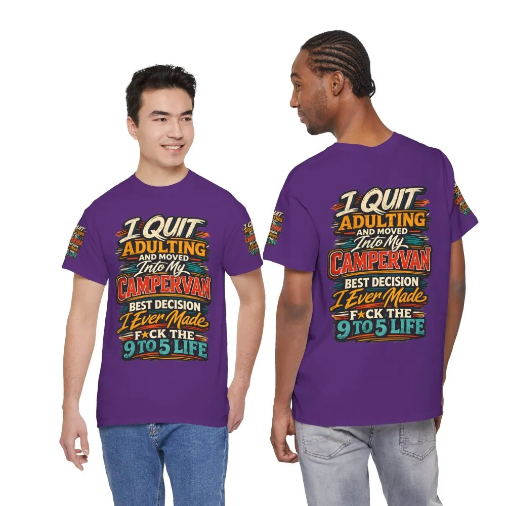 Unisex Heavy Cotton Tee — "I Quit Adulting" Design F**K-Line