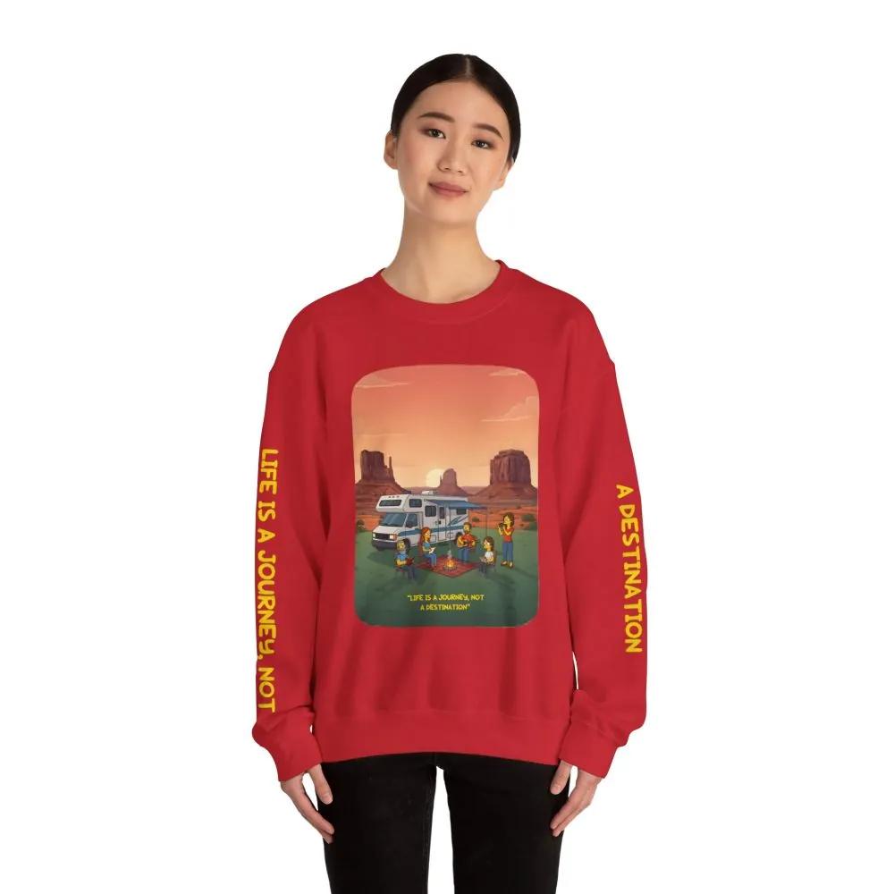326791945766028067_2048.jpeg Unisex Heavy Blend™ Crewneck Sweatshirt — "Life Is A Journey-Not A Destination" Design Sitcom-Line