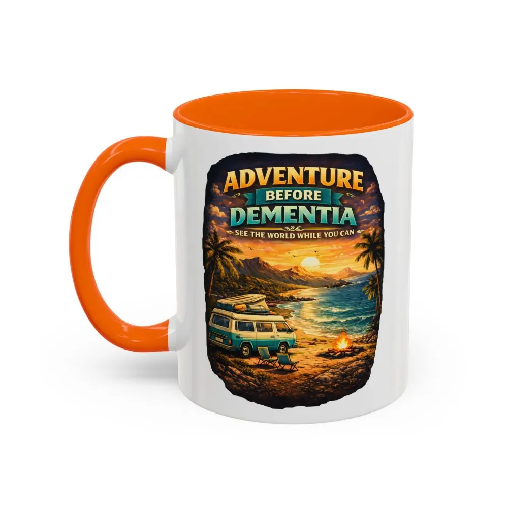 Accent Coffee Mug (11, 15oz) — "Adventure Before Dementia" Design Scenic-Line